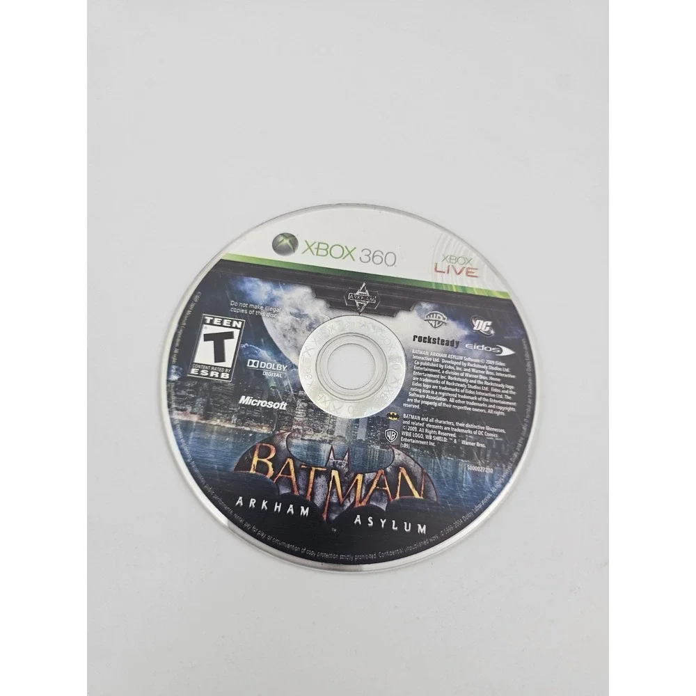 Batman Arkham Asylum Microsoft Xbox 360 Game Only Action Adventure T-Teen